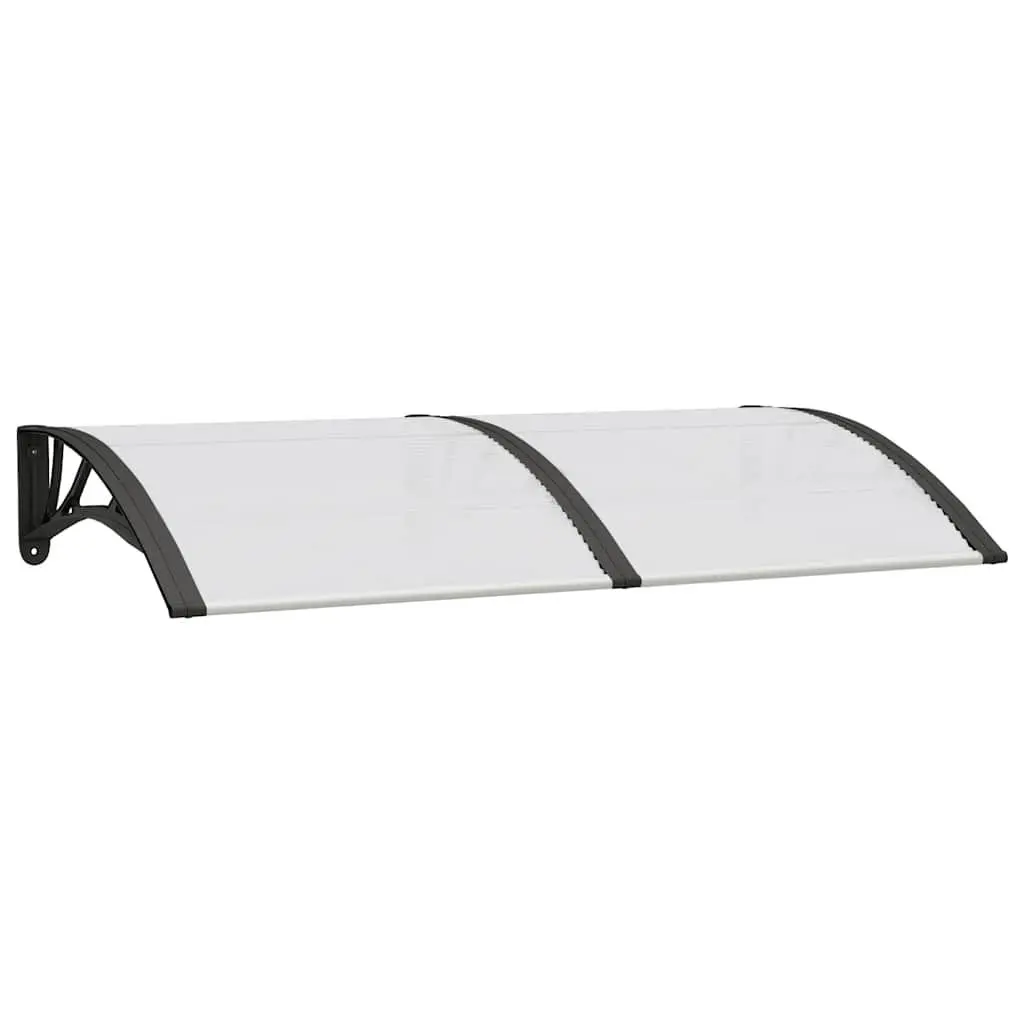Door Canopy Polycarbonate Black Transparent 150x75cm