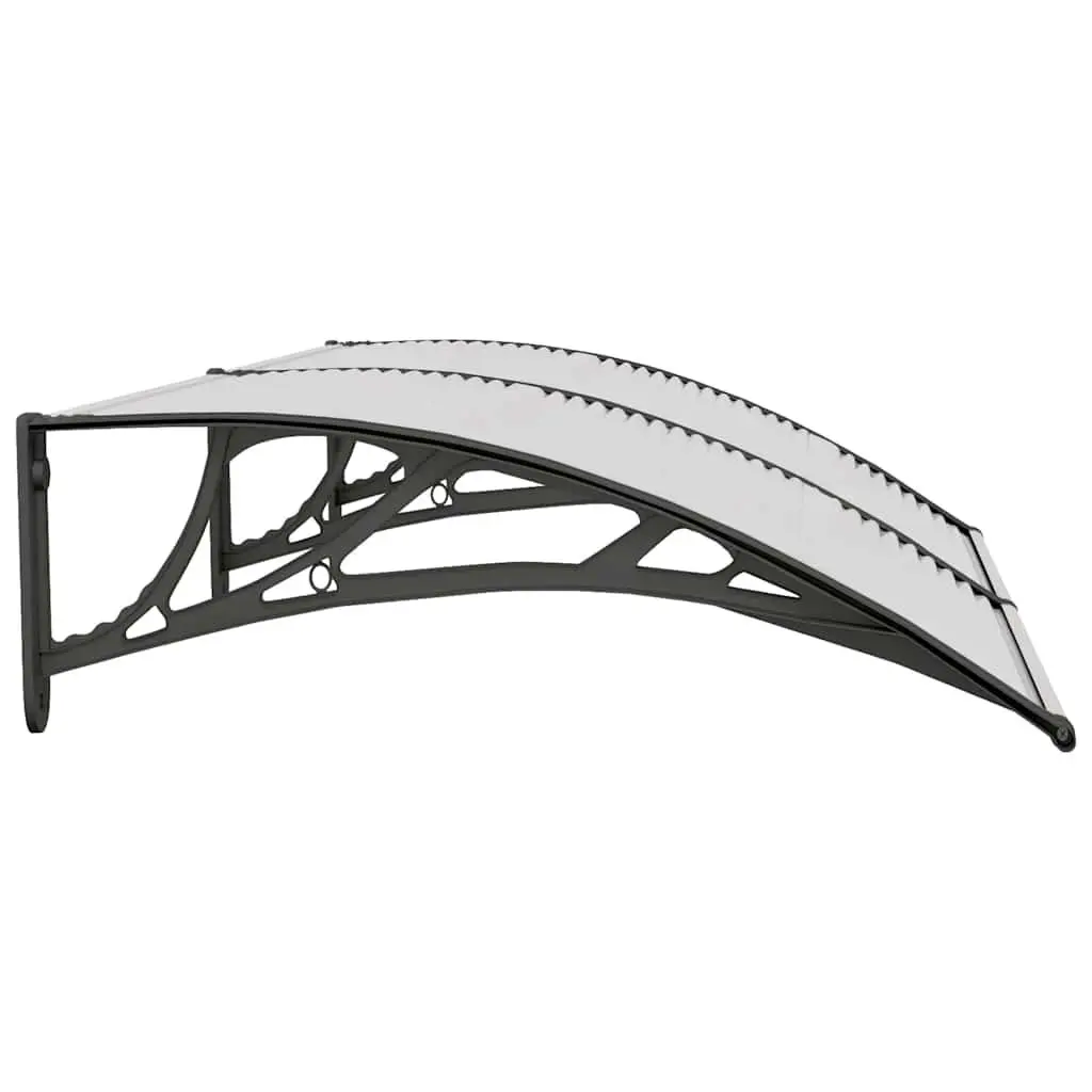 Door Canopy Polycarbonate Black Transparent 150x75cm