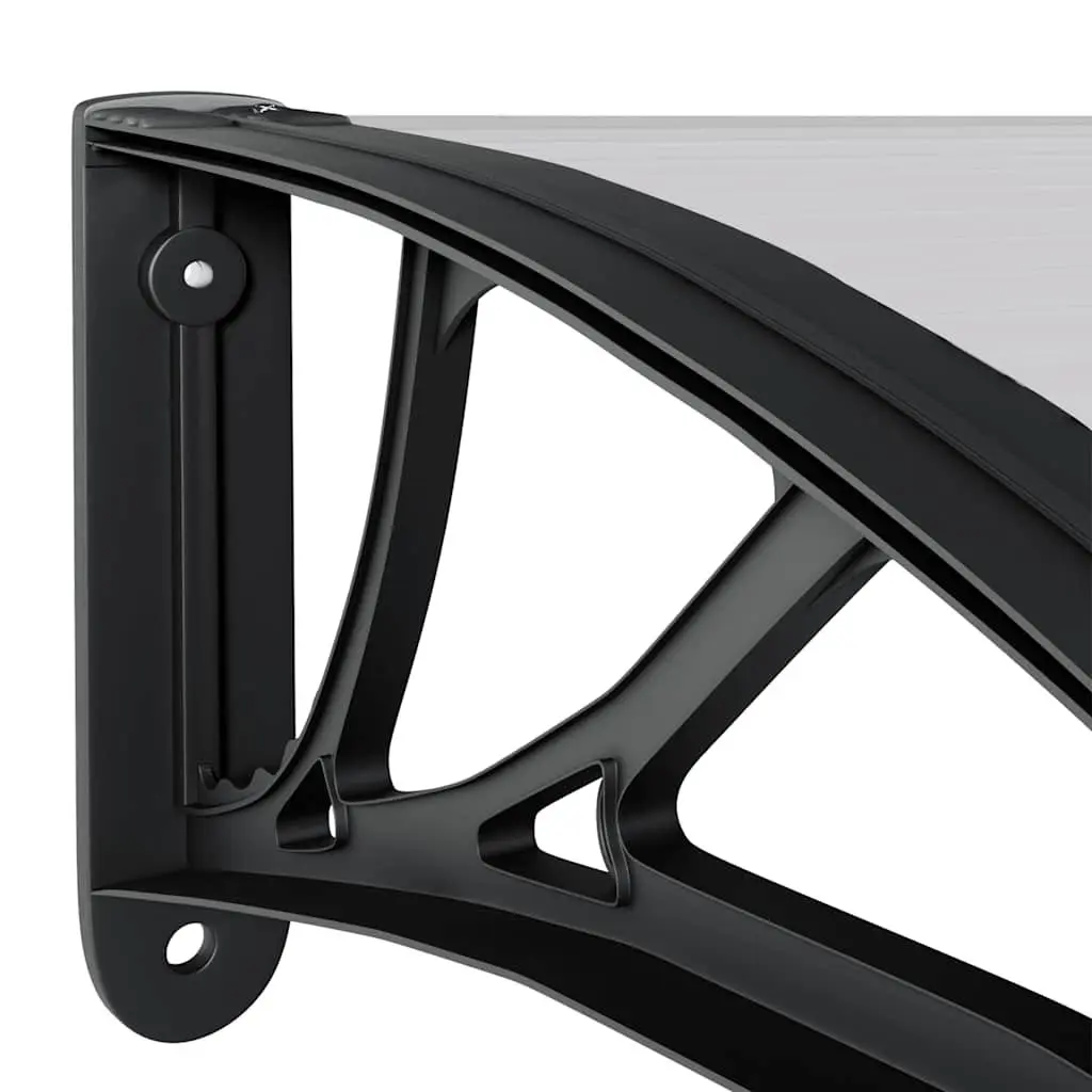 Door Canopy Polycarbonate Black Transparent 150x75cm