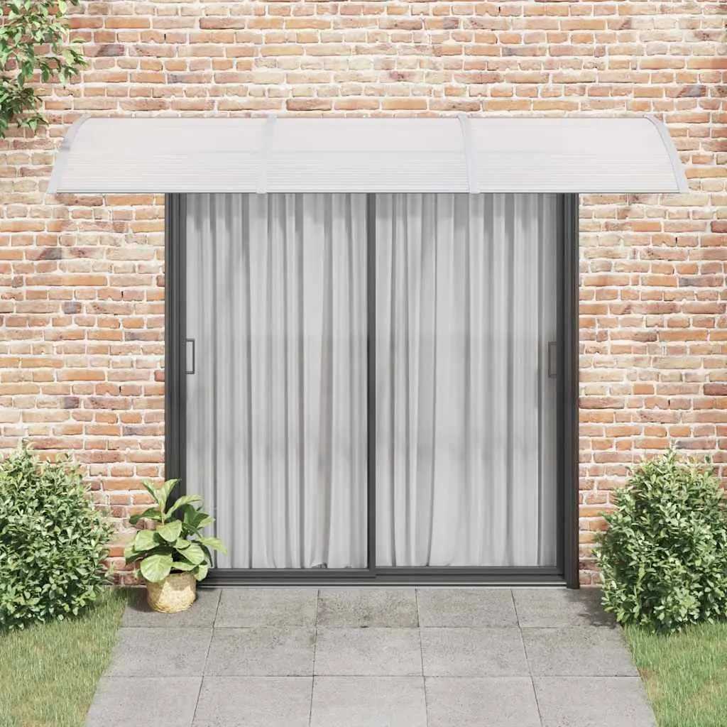 Door Canopy Grey Polycarbonate 300x75cm Weather Resistant Shelter