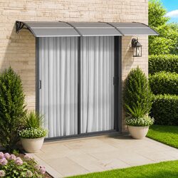 Your Perfect Door Canopy: 300x75 cm Black Awning