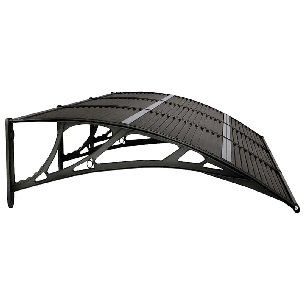 Black Polycarbonate Door Canopy 300x75 cm Sturdy Weather Protection Awning
