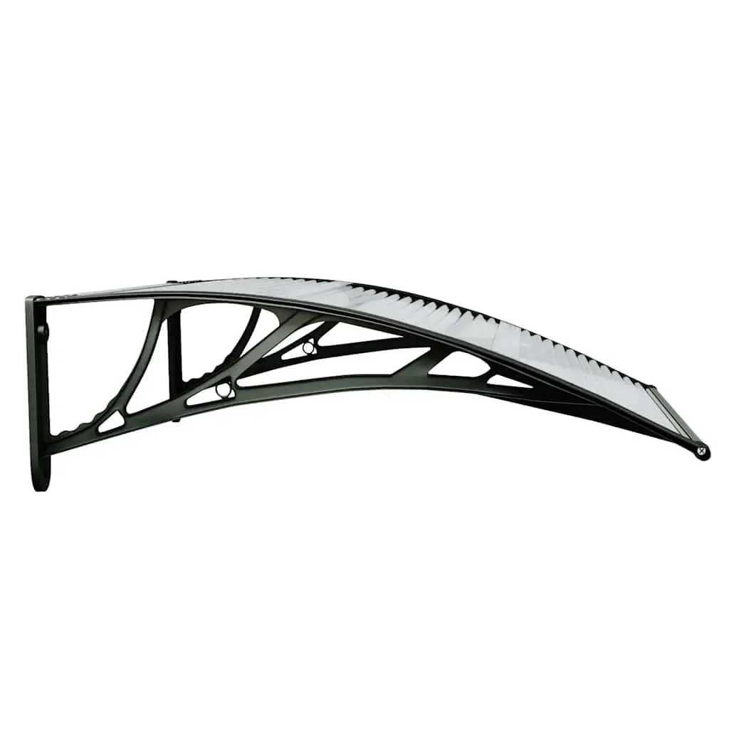 Door Canopy Black Transparent Polycarbonate Awning 80x75cm