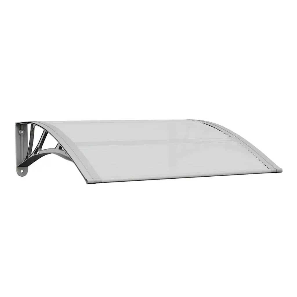 Door Canopy Grey Transparent Polycarbonate Awning 80x75 cm