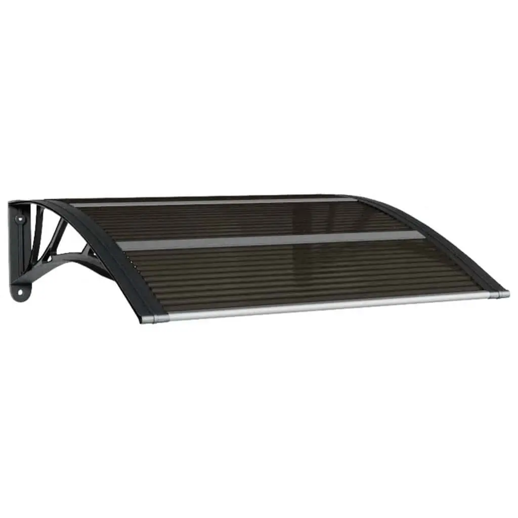 Door Canopy Weather Resistant Black Polycarbonate 80x75 cm