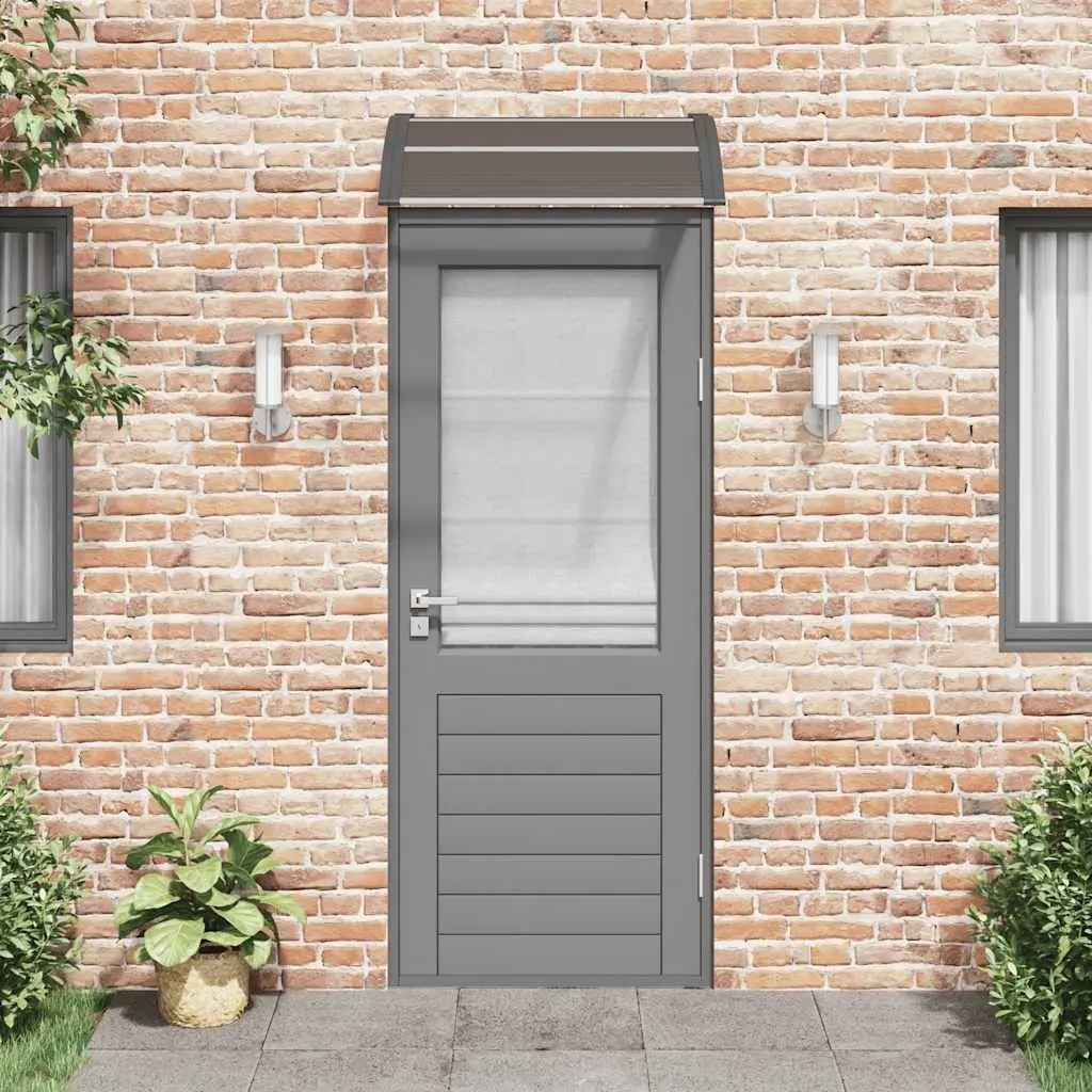 Door Canopy Weather Resistant Black Polycarbonate 80x75 cm