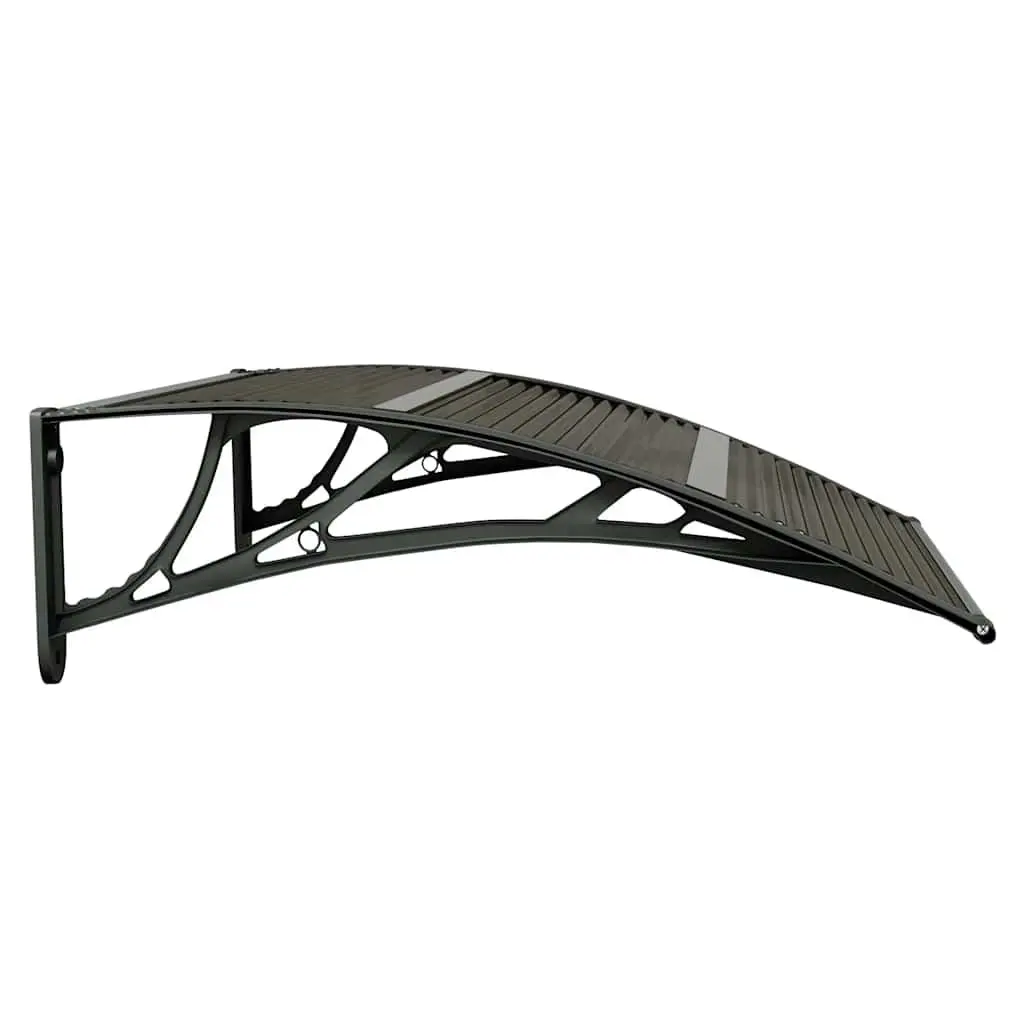 Door Canopy Weather Resistant Black Polycarbonate 80x75 cm