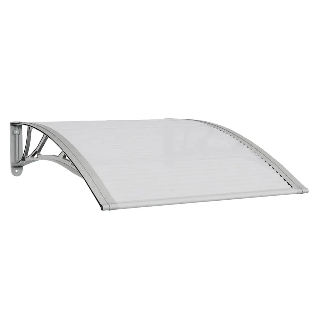 Door Canopy Grey Transparent Polycarbonate 100x75cm