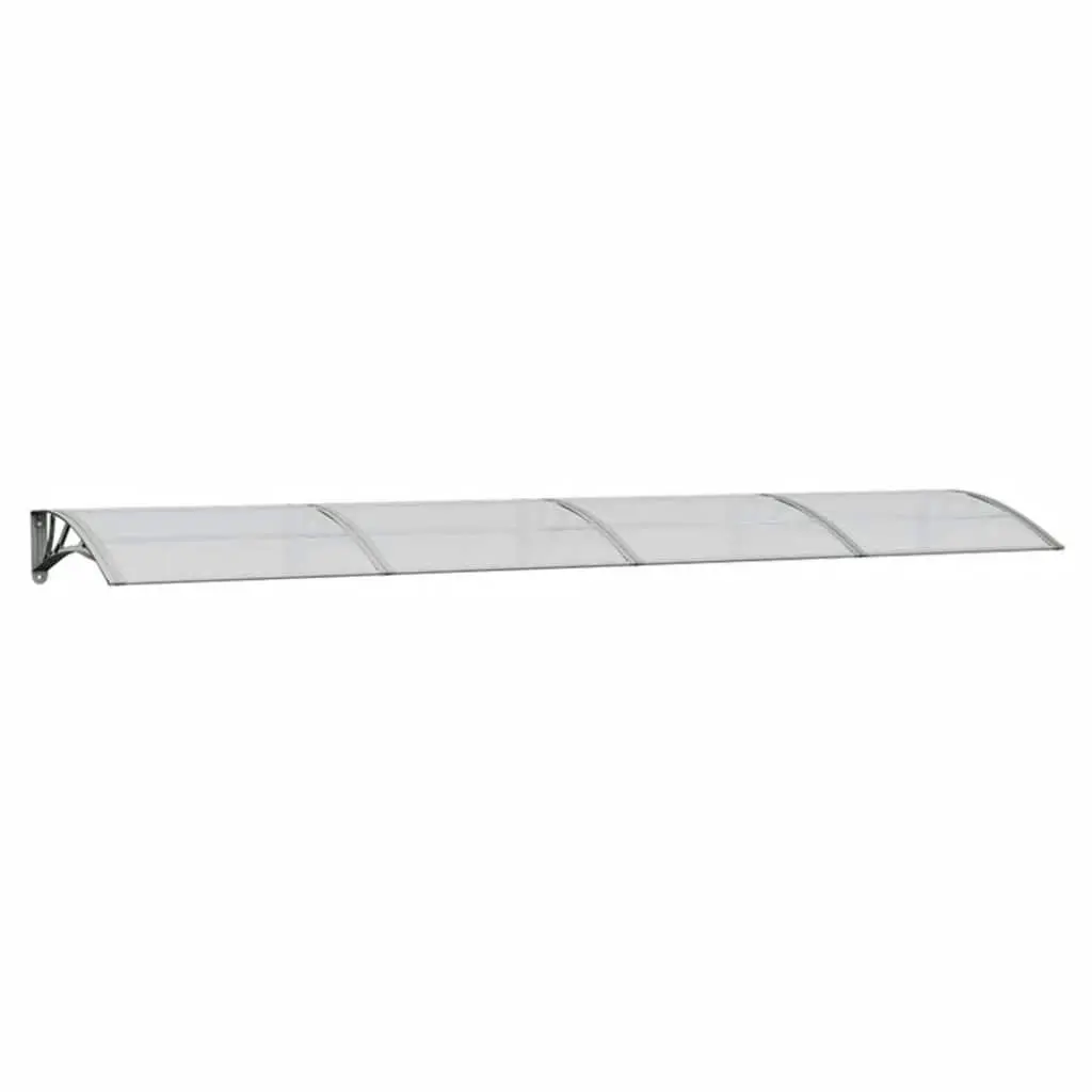 Door Canopy Grey Polycarbonate 350x75cm Weather Protection Awning