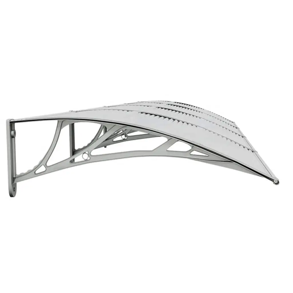 Door Canopy Grey Polycarbonate 350x75cm Weather Protection Awning