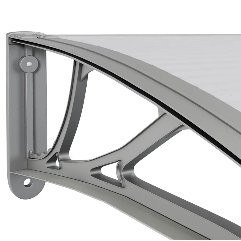 Door Canopy Grey Polycarbonate 350x75cm Weather Protection Awning