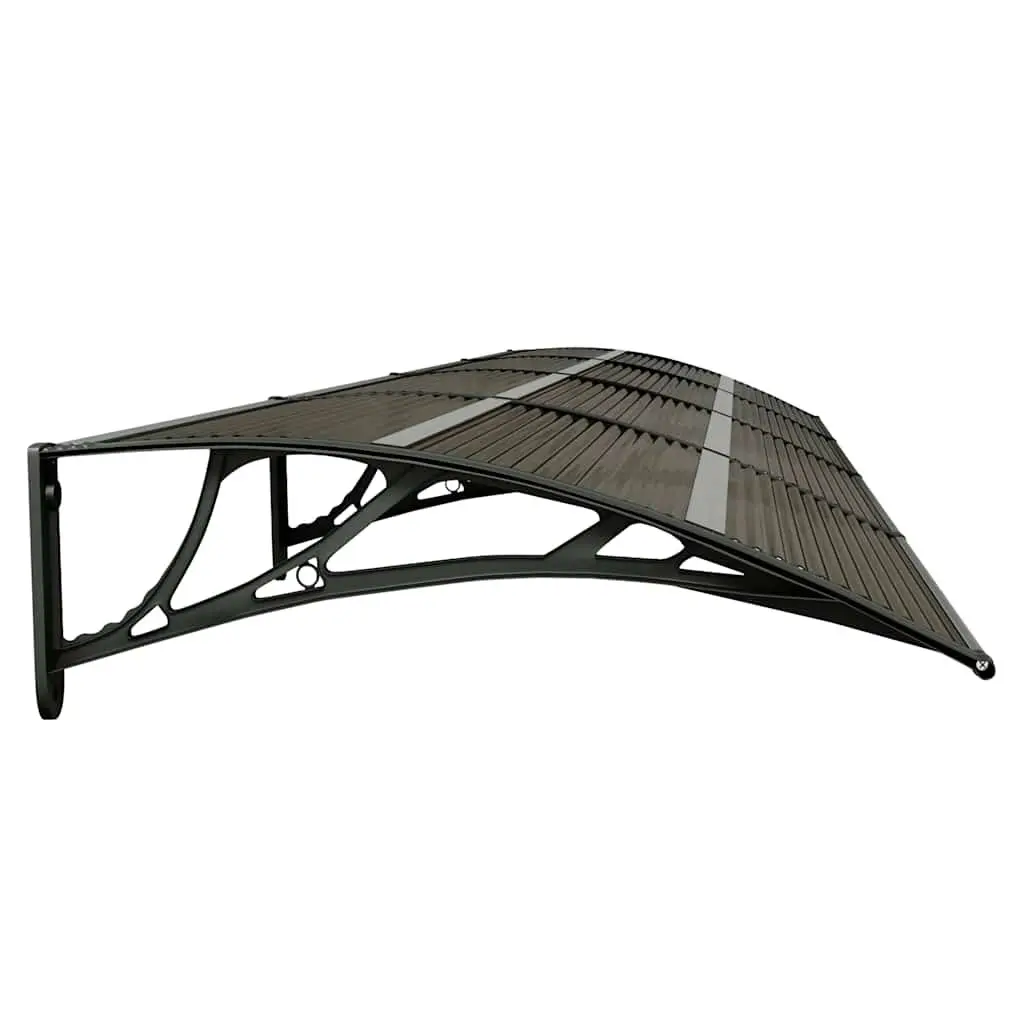 Door Canopy Black Polycarbonate 350x75 cm Front Porch Awning Shelter Roof Cover
