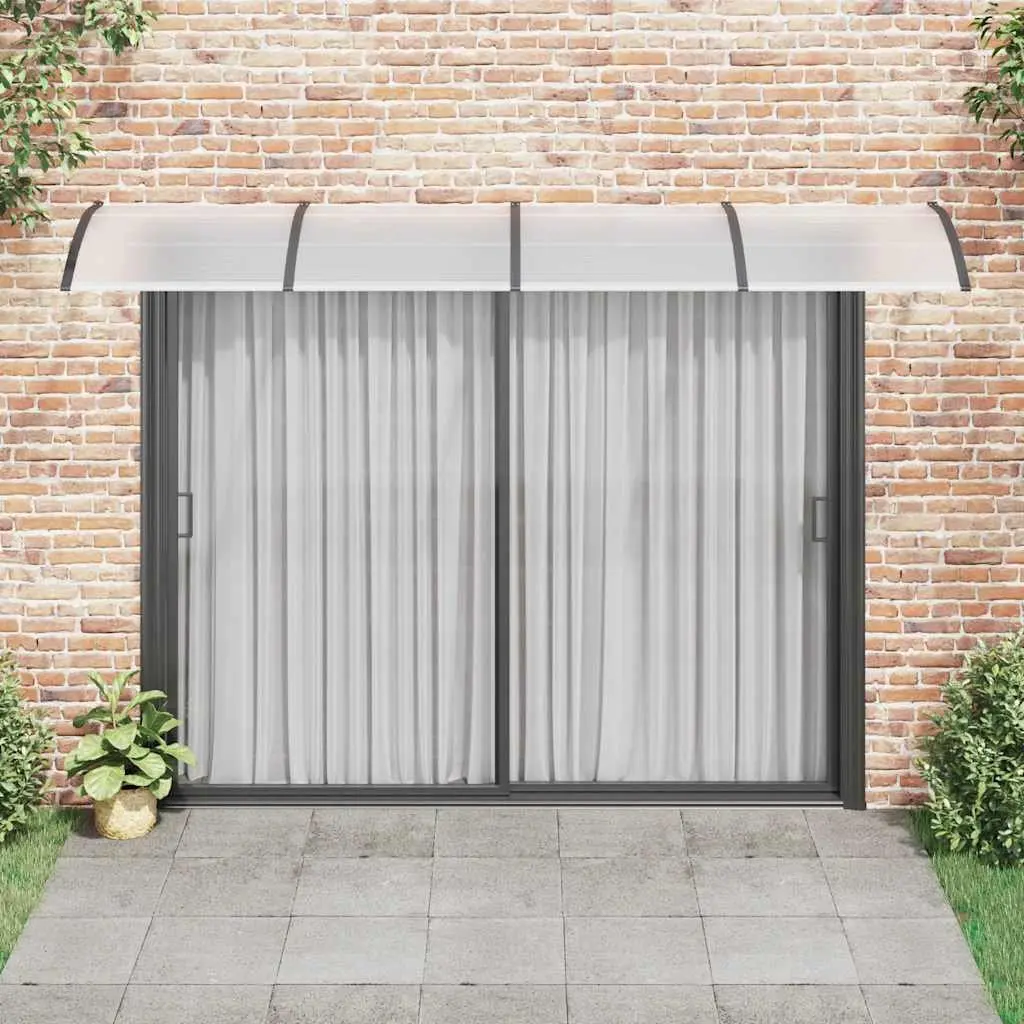 Door Canopy Weather Resistant Black 350x100cm Polycarbonate Front Porch Awning
