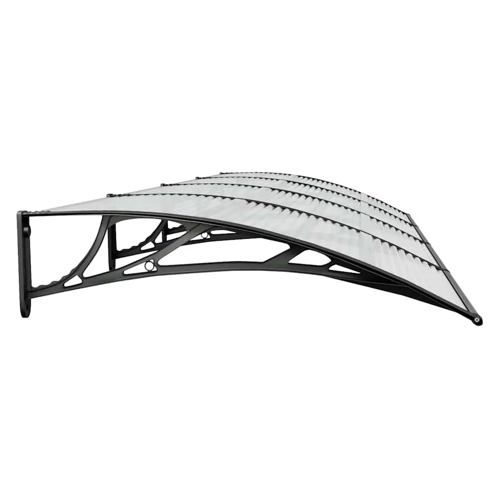 Door Canopy Weather Resistant Black 350x100cm Polycarbonate Front Porch Awning