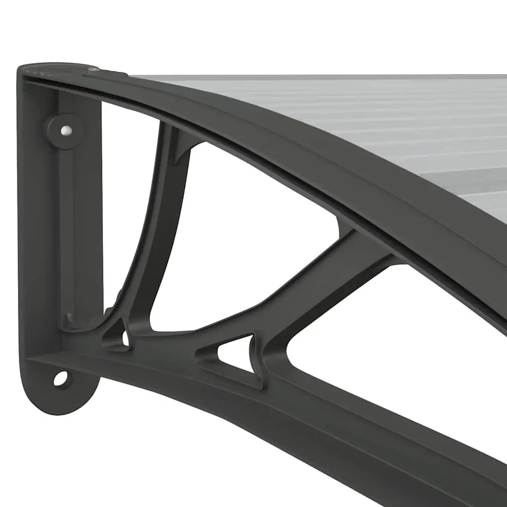Door Canopy Weather Resistant Black 350x100cm Polycarbonate Front Porch Awning