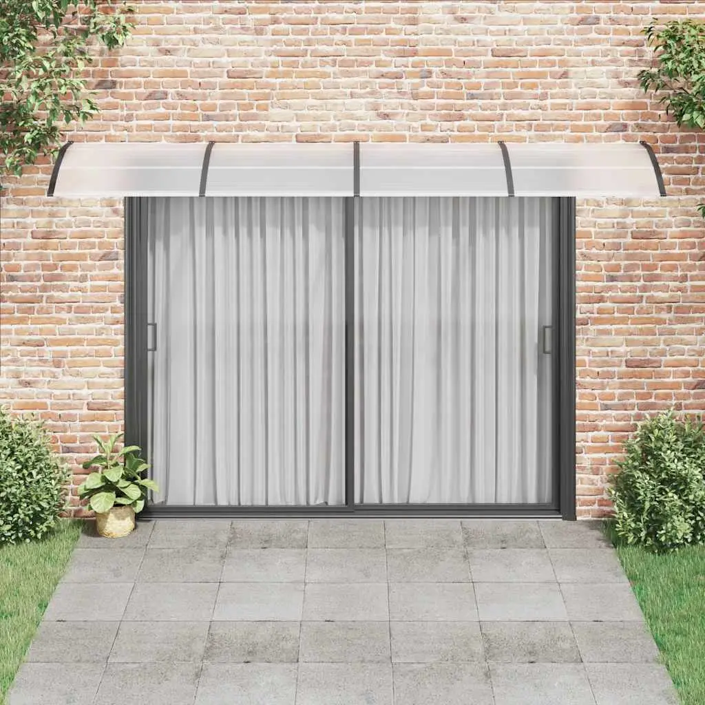 Door Canopy Awning Black Polycarbonate 400x100cm