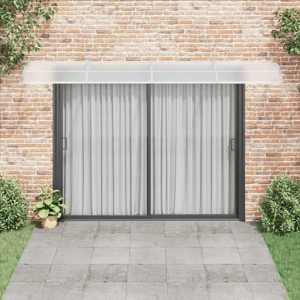 Grey Door Canopy 400x100cm Polycarbonate Outdoor Awning Weather Protection