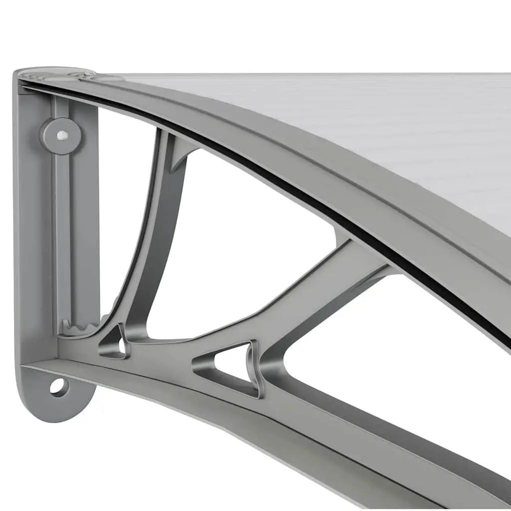 Grey Door Canopy 400x100cm Polycarbonate Outdoor Awning Weather Protection