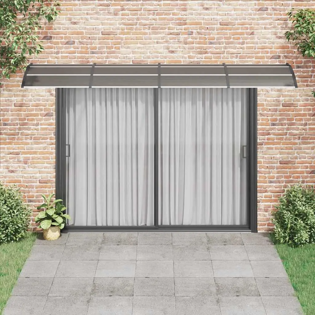 Door Canopy Black 400x100 cm Outdoor Porch Entrance Awning Shelter