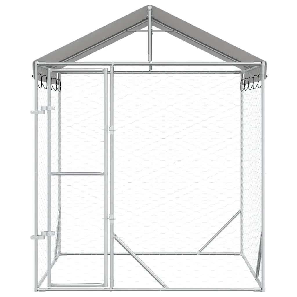 Dog Kennel Run Spacious Outdoor Enclosure with Protective Roof 2 x 2 x 2.5 m