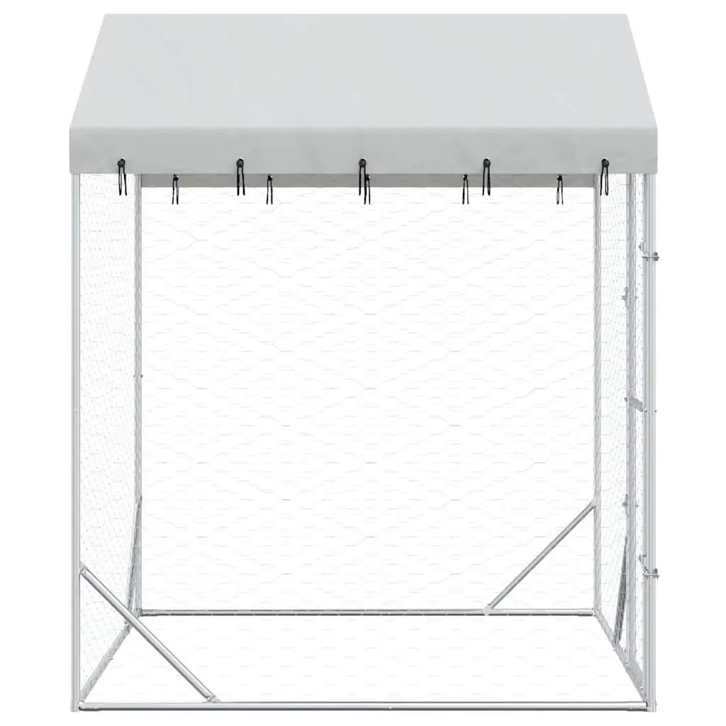 Dog Kennel Run Spacious Outdoor Enclosure with Protective Roof 2 x 2 x 2.5 m