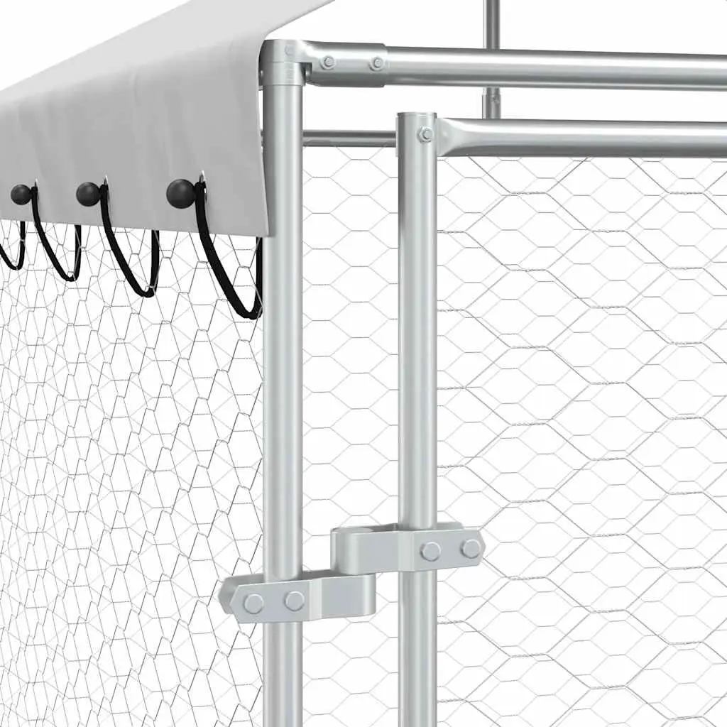 Dog Kennel Run Spacious Outdoor Enclosure with Protective Roof 2 x 2 x 2.5 m