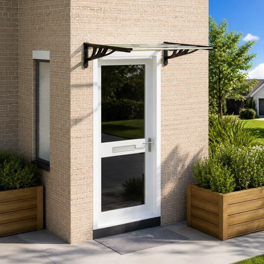 Door Canopy Polycarbonate Transparent 122x90cm