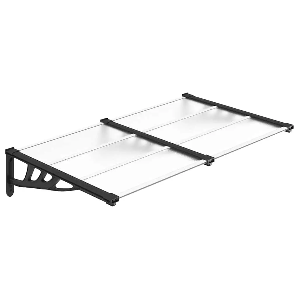 Door Canopy Polycarbonate Black Transparent 152.5x90cm