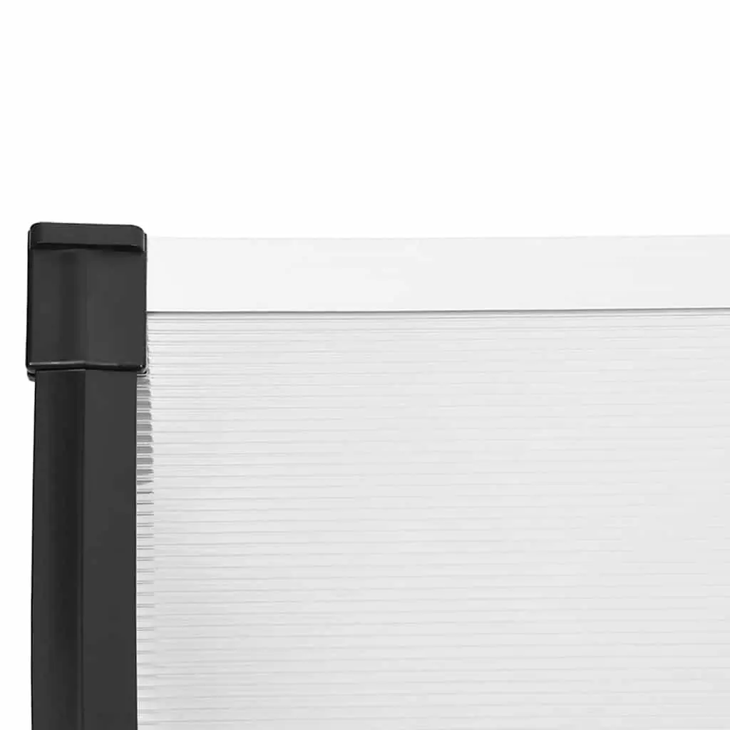 Door Canopy Polycarbonate Black Transparent 152.5x90cm