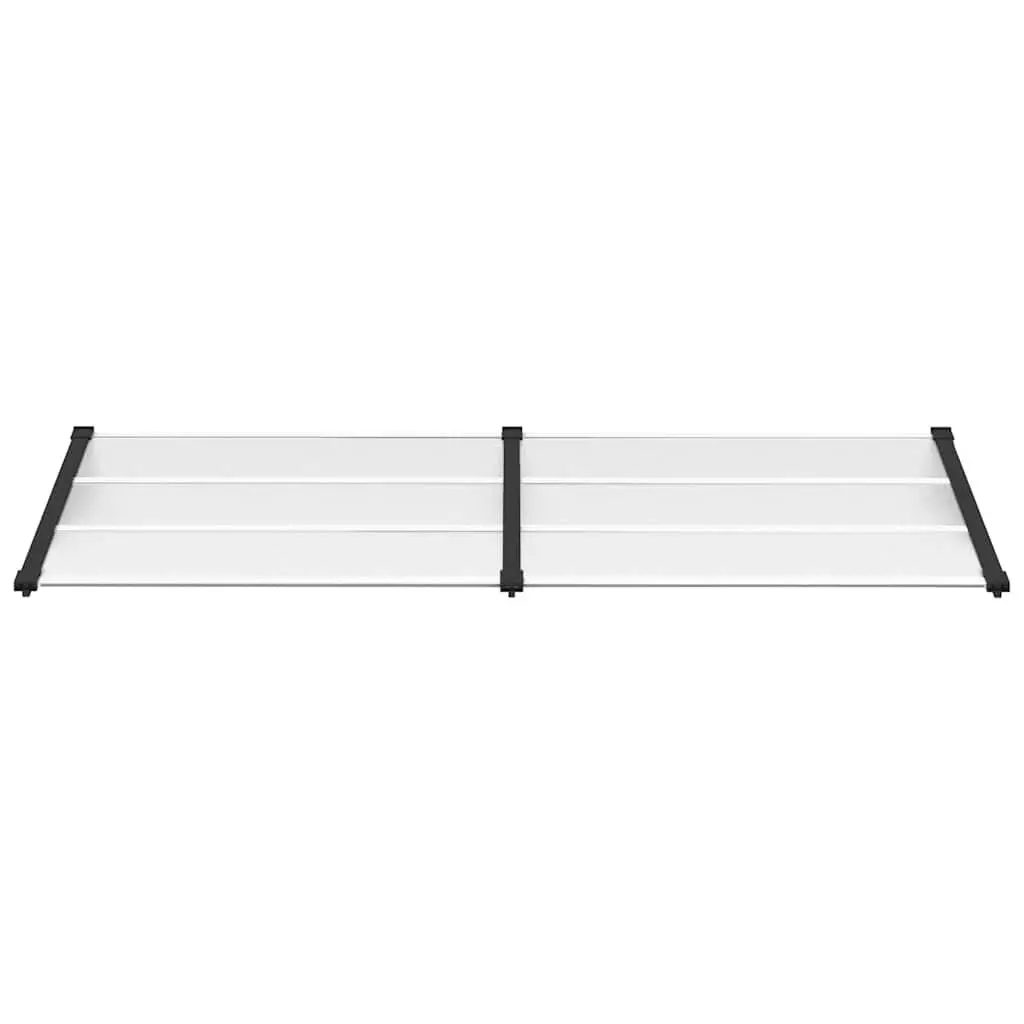 Door Canopy Polycarbonate Black Transparent 239x90cm Weather Shield