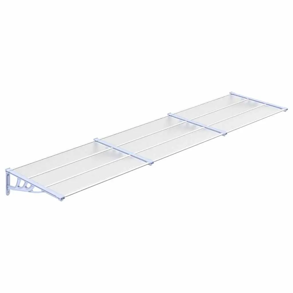Polycarbonate Door Canopy Weather Resistant Grey Transparent 358.5x90cm Awning