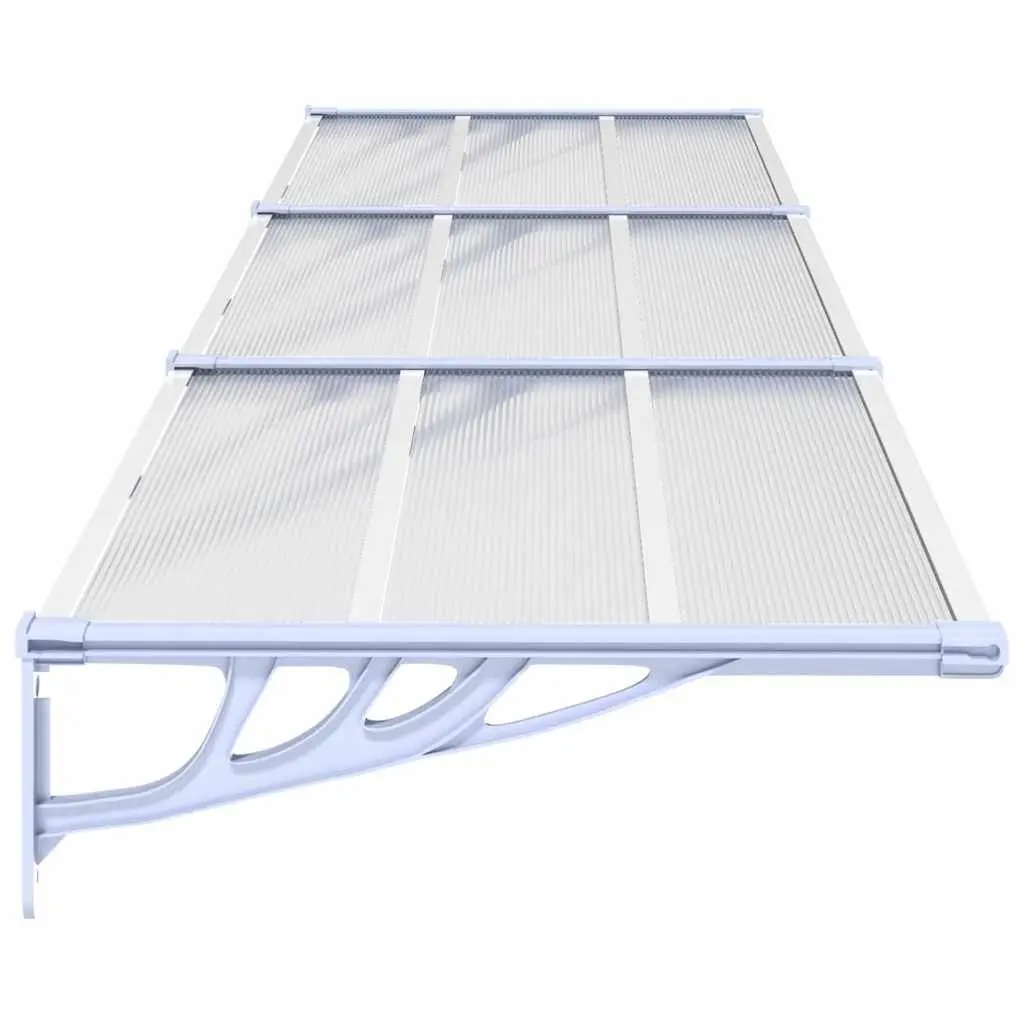 Polycarbonate Door Canopy Weather Resistant Grey Transparent 358.5x90cm Awning