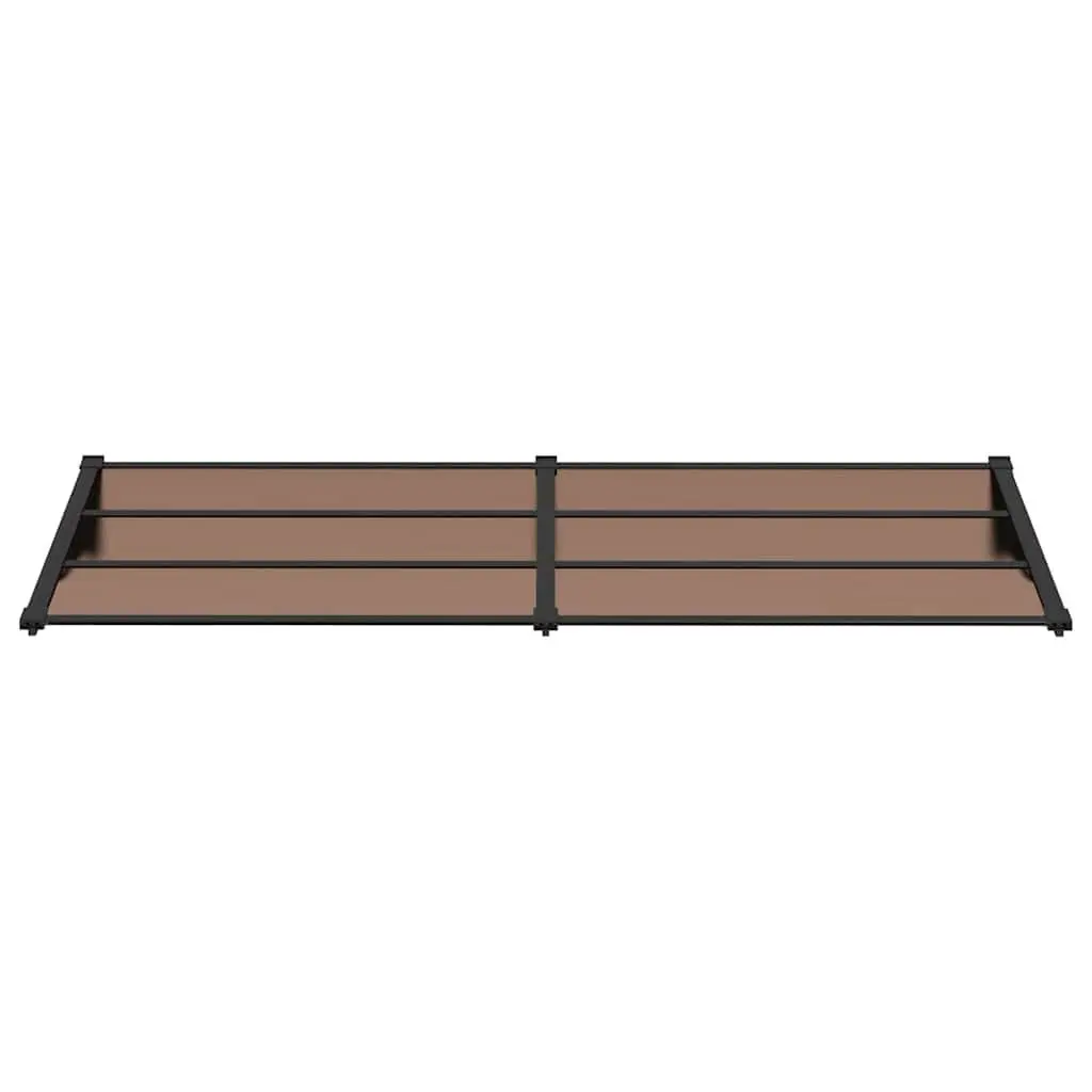 Door Canopy Polycarbonate Black Weather Protection Shelter 239x90cm