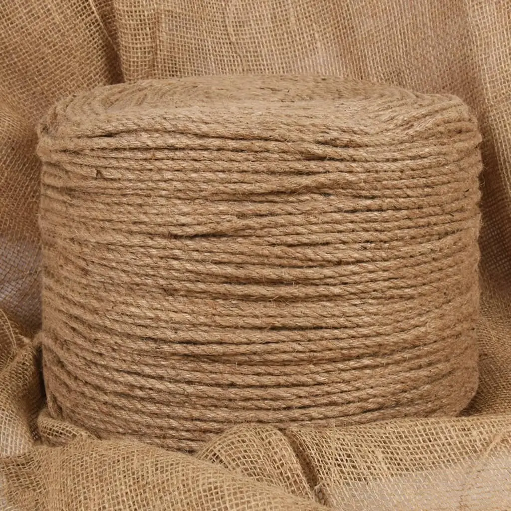 Jute Rope Natural Braided 100m x 6mm for Craft Garden Decorations Bundling