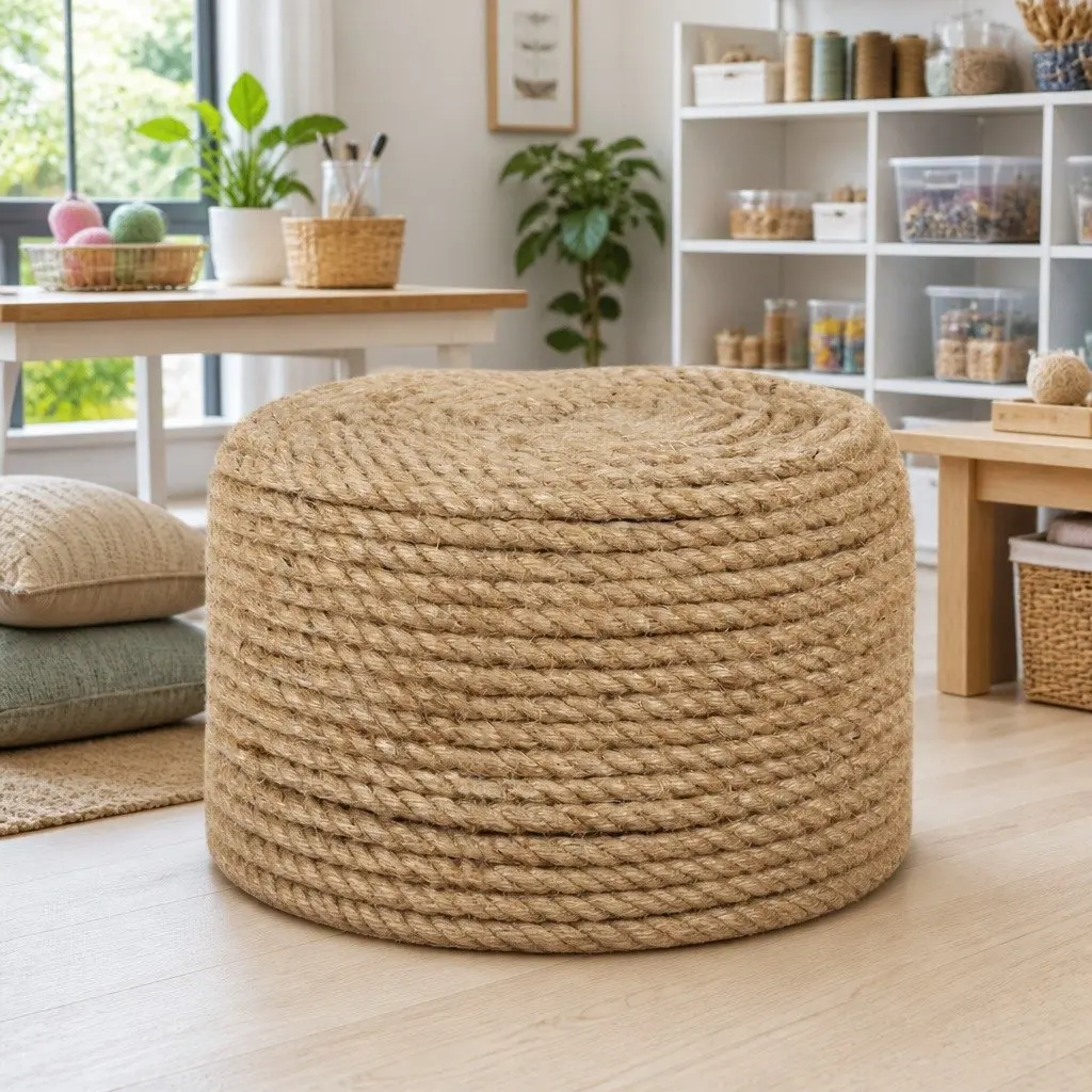 Jute Rope Natural Braided 25m Long 14mm Thick