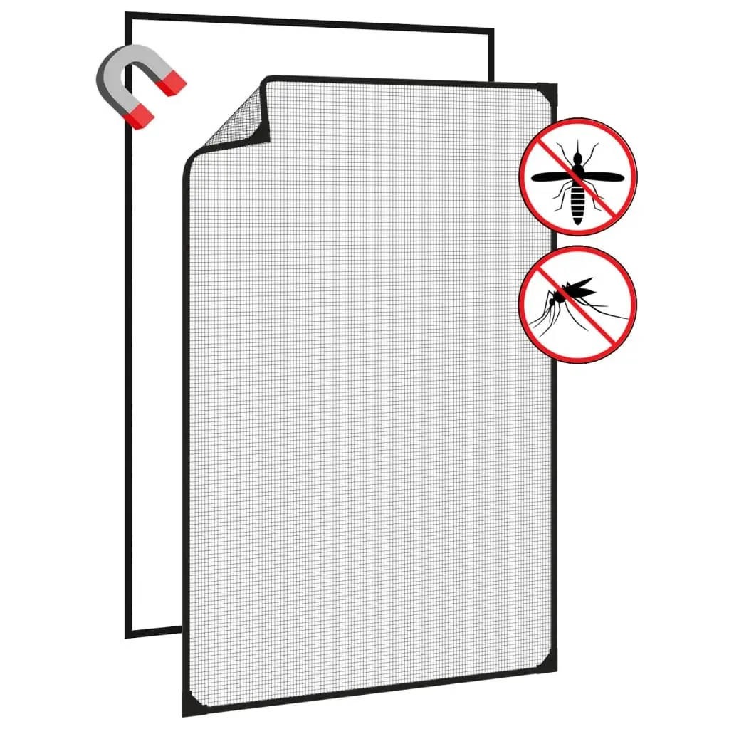 Magnetic Insect Screen Fly Mesh Net Anthracite 80x120cm