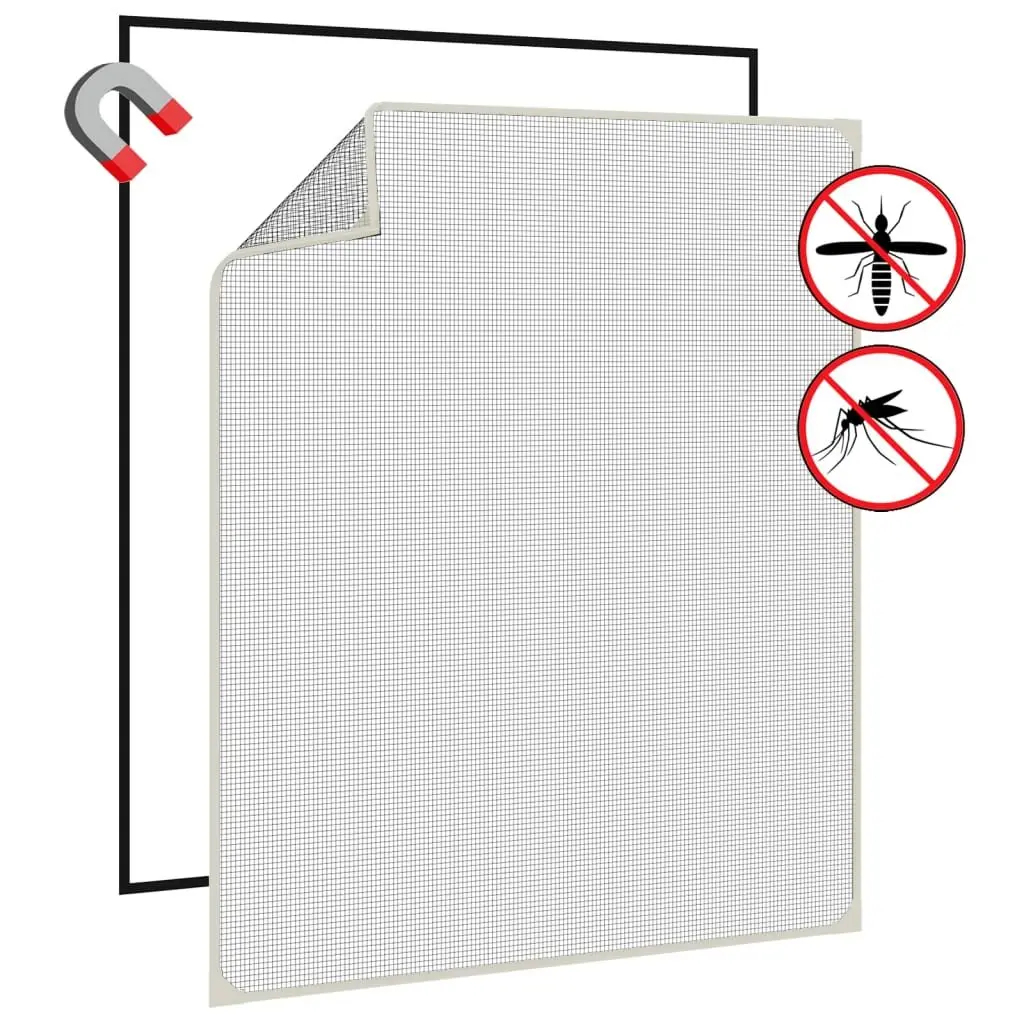 Magnetic Insect Screen White 100x120 cm Fibreglass Mesh Window Protection