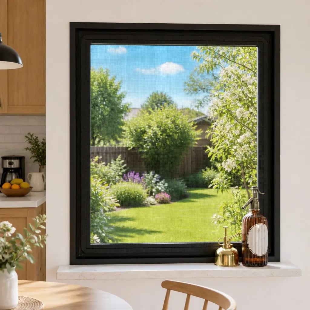 Magnetic Insect Screen Fibreglass Mesh Anthracite 120x140cm