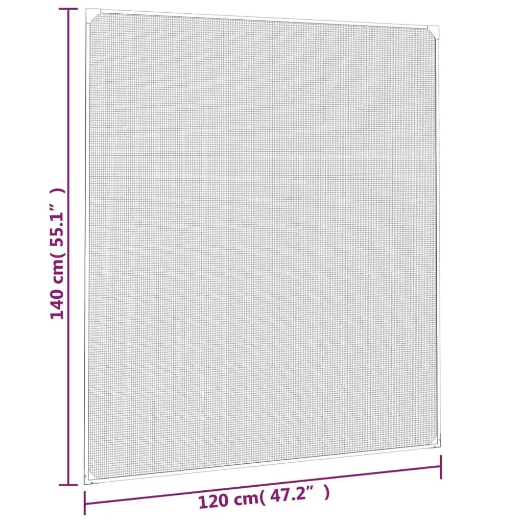 Magnetic Insect Screen Fibreglass Mesh Anthracite 120x140cm