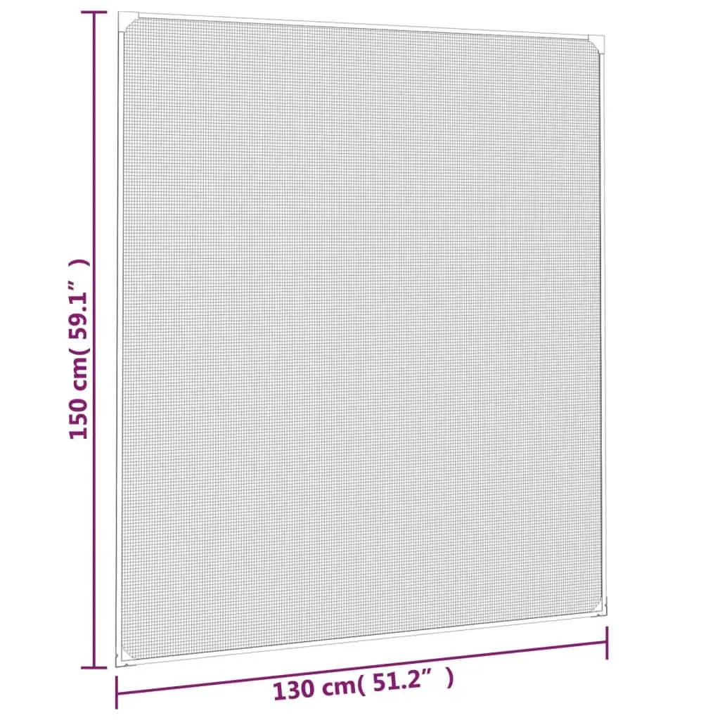Magnetic Insect Screen Fibreglass Mesh Anthracite 130x150 cm