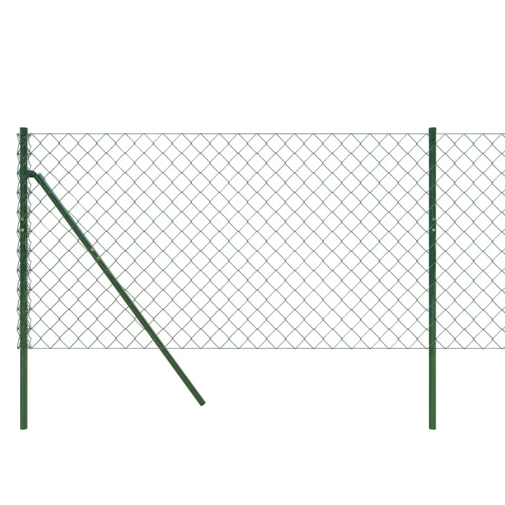 Chain Link Fence Panel Green 1x10m Outdoor Garden Yard Barrier Enclosure