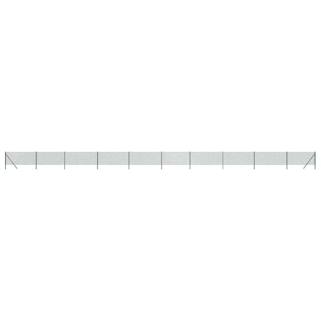 Chain Link Fence Panel Green Durable Steel Wire Mesh 1x25m