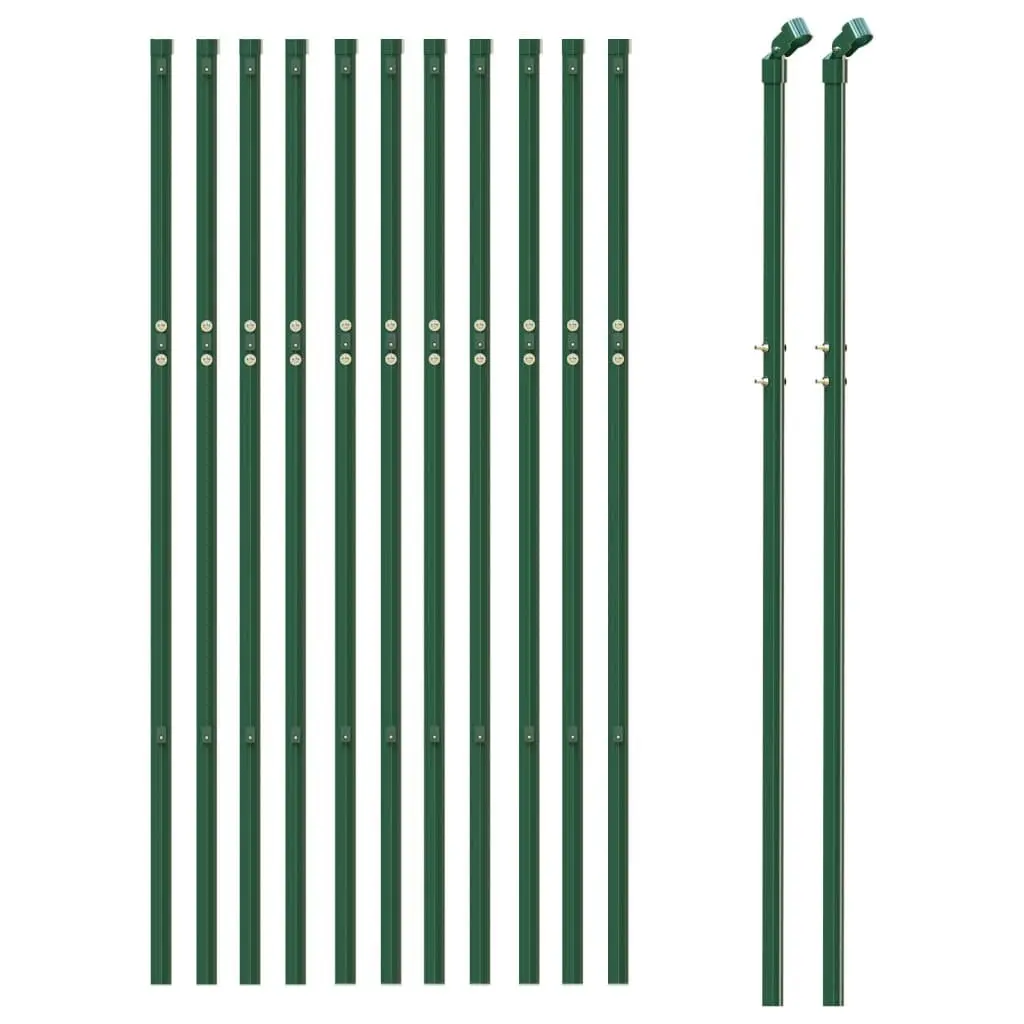 Chain Link Fence Panel Green Durable Steel Wire Mesh 1x25m