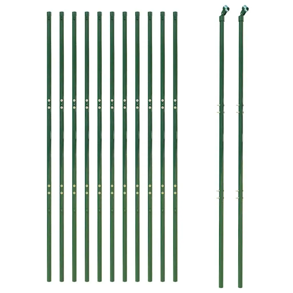 Chain Link Fence 1.6x25m Green Steel Wire Mesh Barrier Garden Property Enclosure