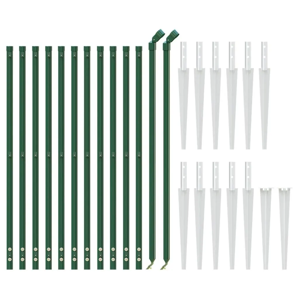 Chain Link Fence Green Durable 1x25 m with Spike Anchors