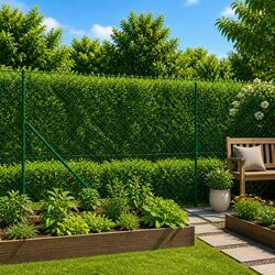 1.6x25m Chain Link Fence in Green with Spike Anchors