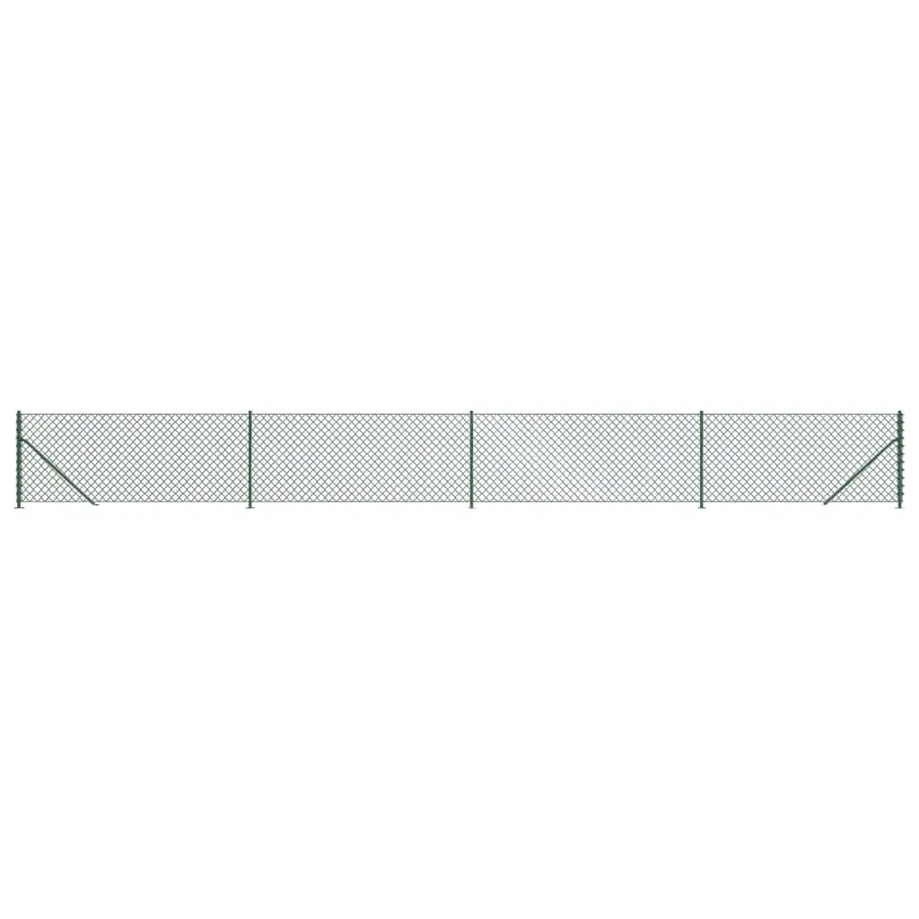 Chain Link Fence Panel Green 1x10m Durable Steel with PVC Coating for Outdoor Barrier Enclosure