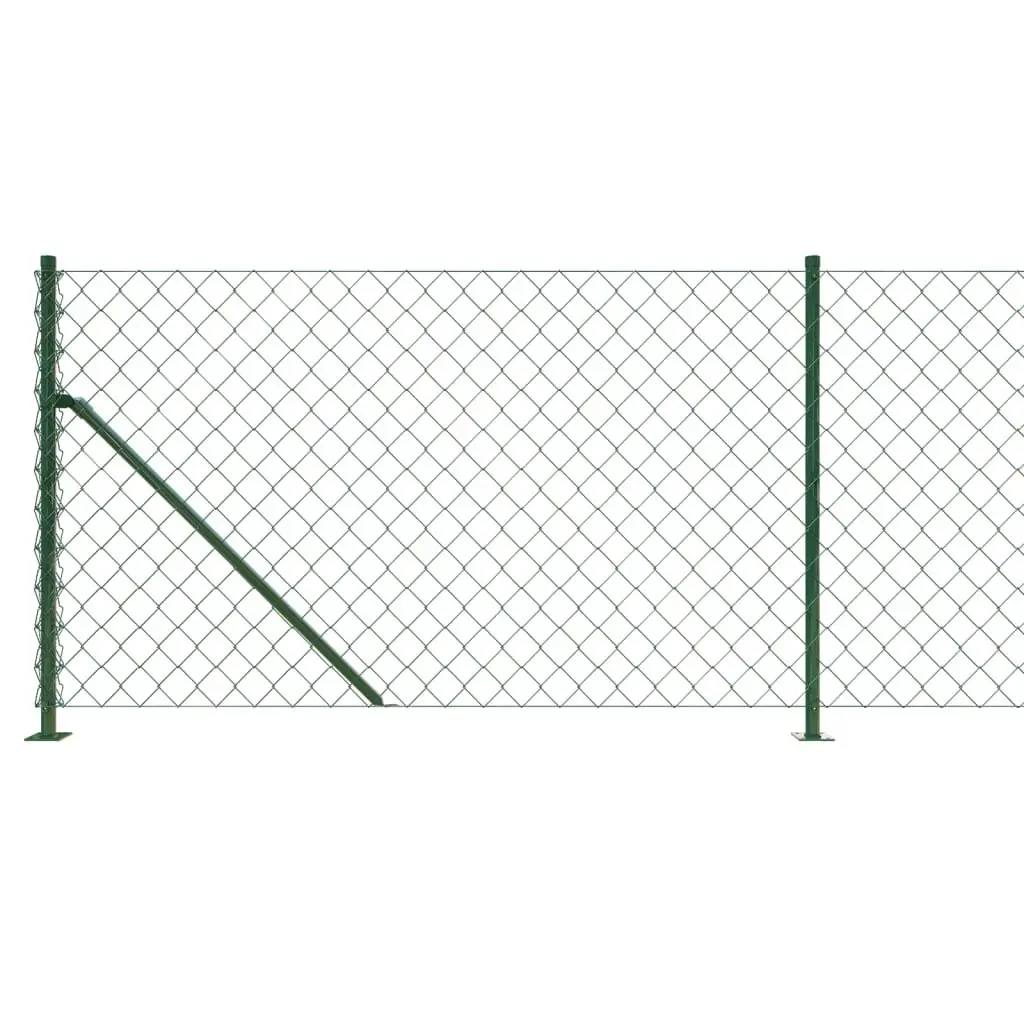 Chain Link Fence Panel Green 1x10m Durable Steel with PVC Coating for Outdoor Barrier Enclosure