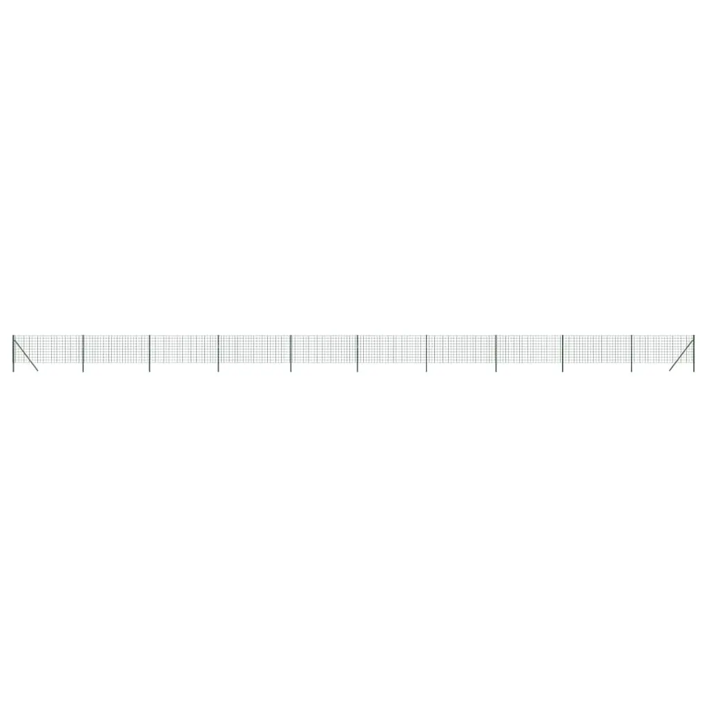 Wire Mesh Fence Panel Galvanised Steel Green 1x25m