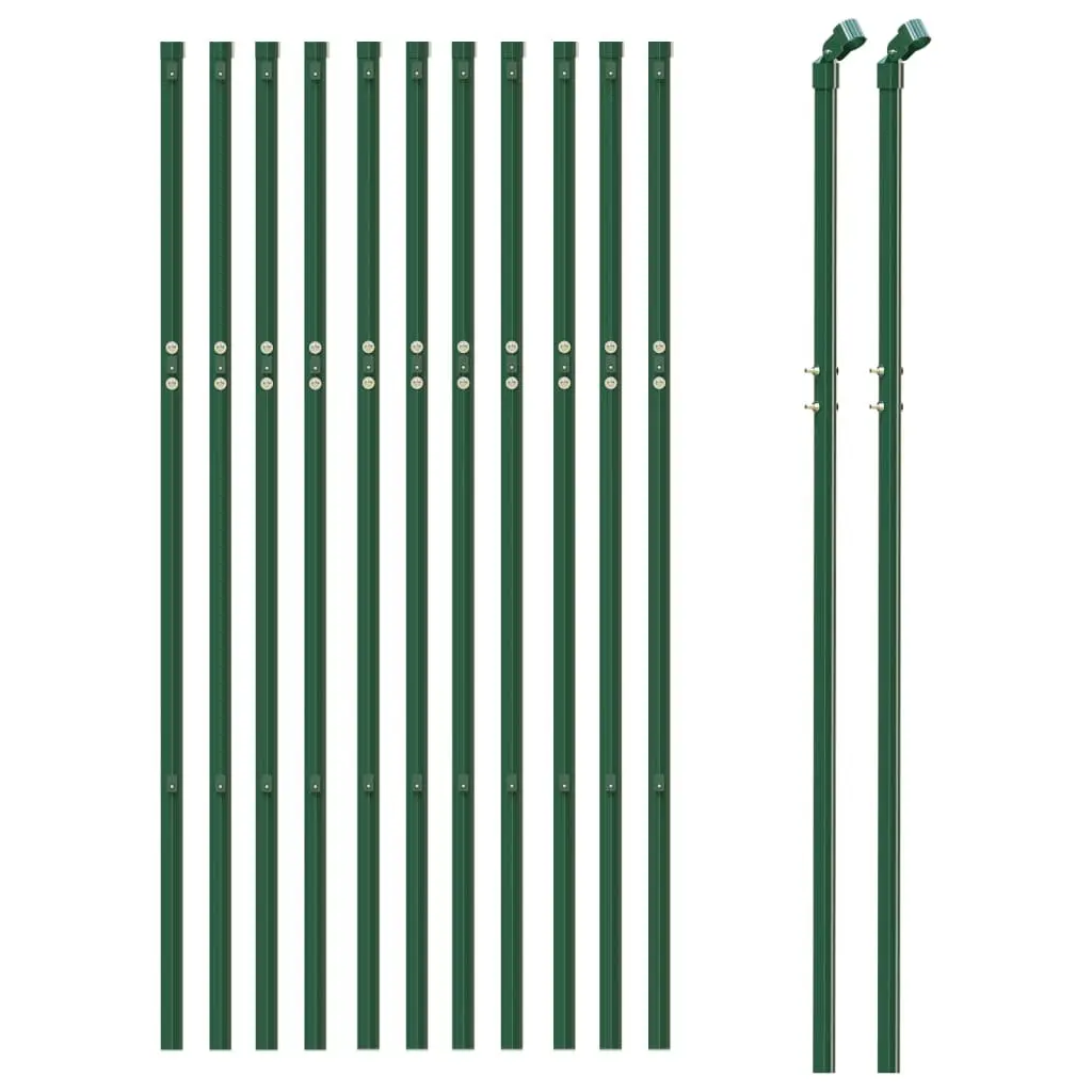 Wire Mesh Fence Panel Galvanised Steel Green 1x25m